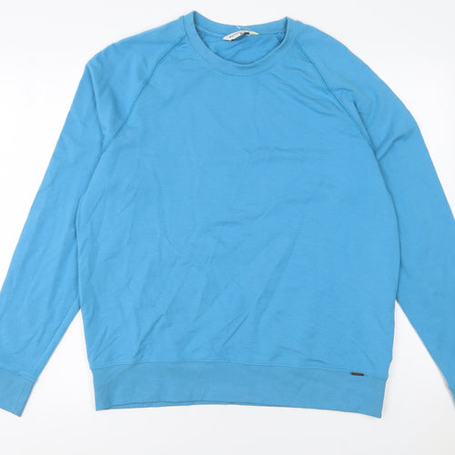 Marks and Spencer Mens Blue Crew Neck Cotton Sweatshirt Size M