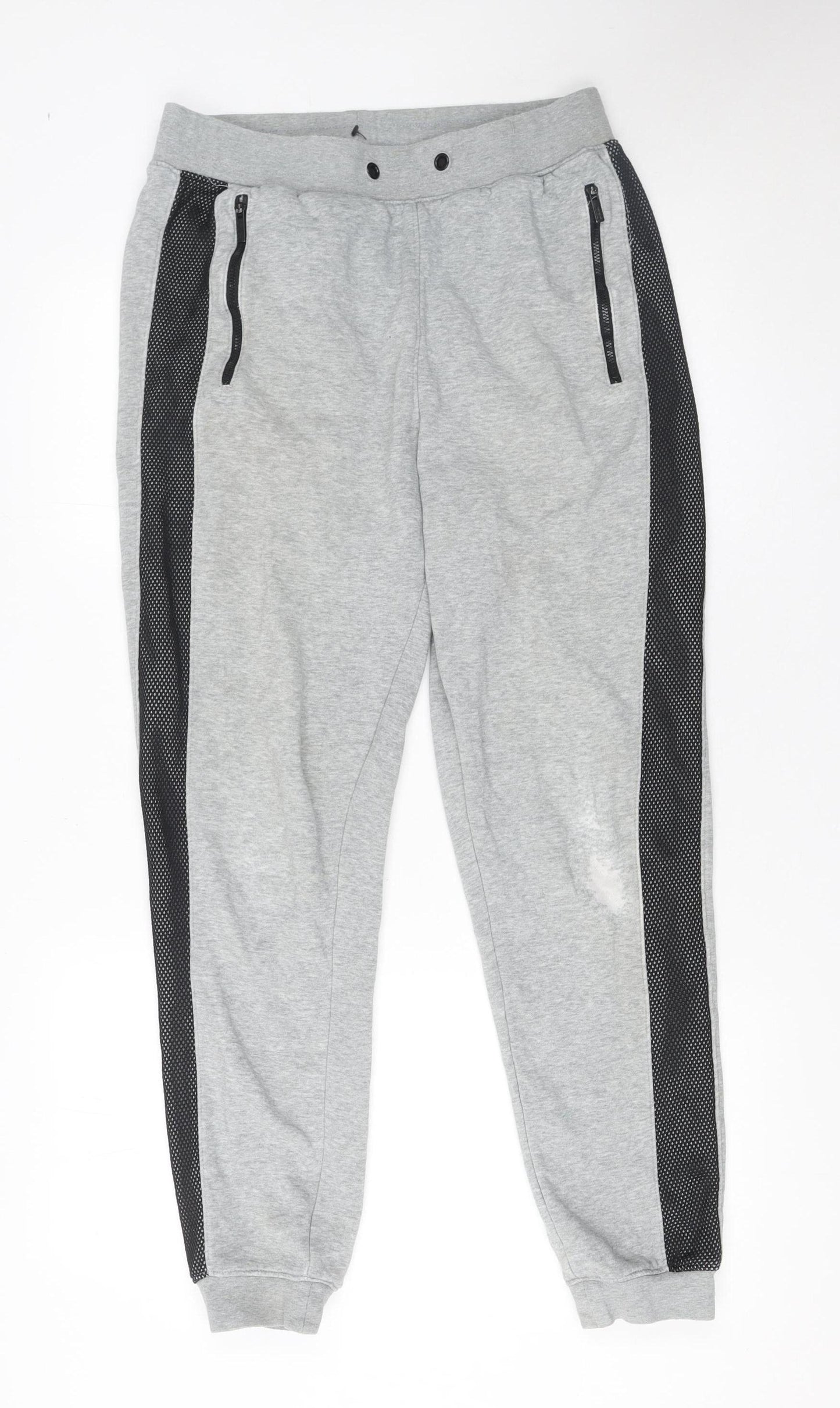 CSG Men's Grey Jogger Trousers M Regular Fit Cotton Blend