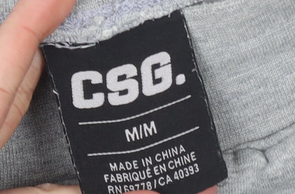 CSG Men's Grey Jogger Trousers M Regular Fit Cotton Blend