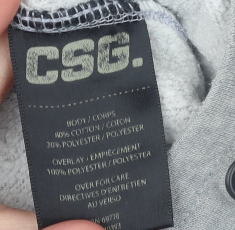 CSG Men's Grey Jogger Trousers M Regular Fit Cotton Blend