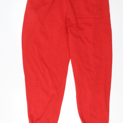Self Women Red Jogger Sweatpants M Elastic Waist Pockets