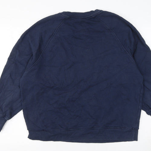 & Other Stories Women's Navy Blue Cotton Crew Neck Pullover Sweatshirt Size S