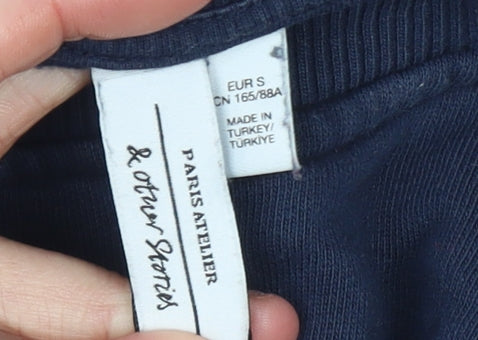 & Other Stories Women's Navy Blue Cotton Crew Neck Pullover Sweatshirt Size S