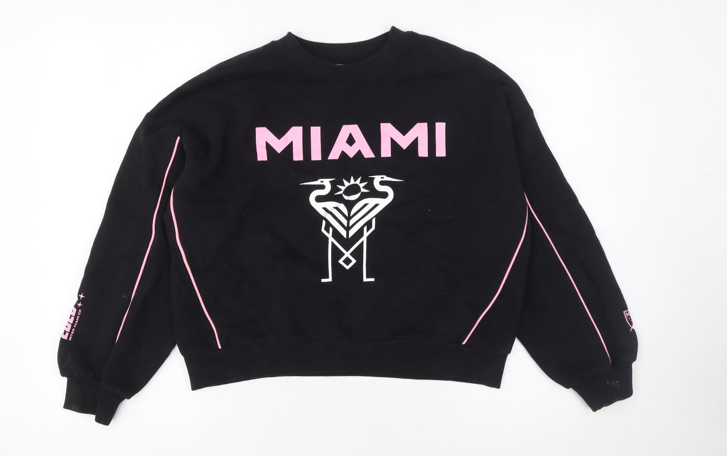 Marks and Spencer Girls Black Miami Crew Neck Graphic Sweatshirt 11-12 Years