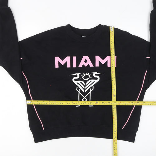 Marks and Spencer Girls Black Miami Crew Neck Graphic Sweatshirt 11-12 Years