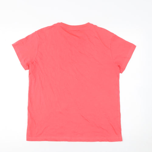 Puma Boys Pink 13-14 Years Crew Neck Cotton Logo T-Shirt