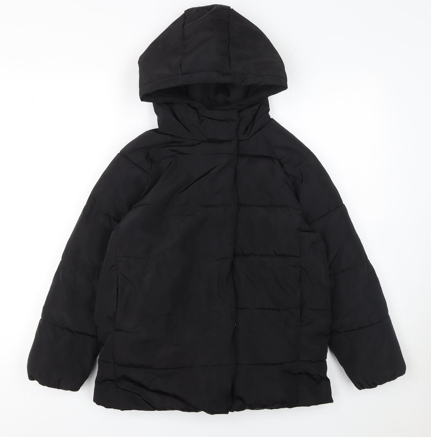Reserved Girls Black Hooded Puffer Jacket Coat 9 Years Warm Winter