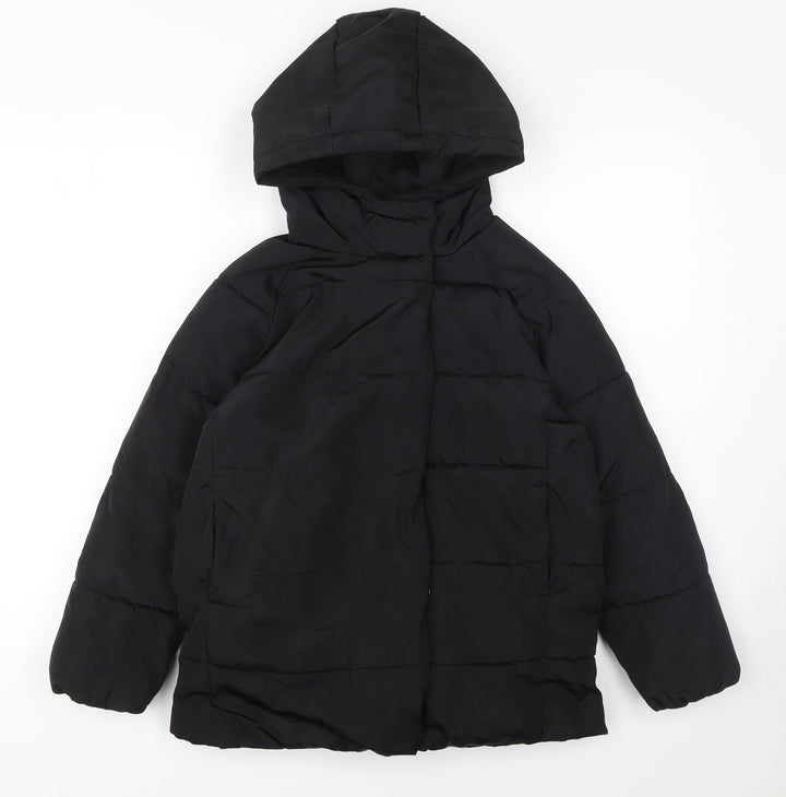 Reserved Girls Black Hooded Puffer Jacket Coat 9 Years Warm Winter