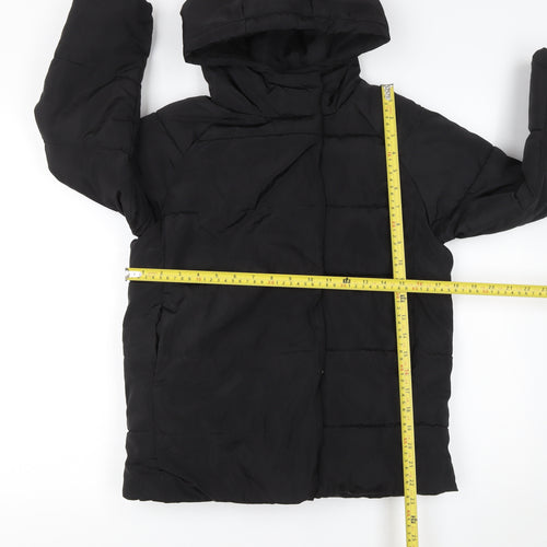 Reserved Girls Black Hooded Puffer Jacket Coat 9 Years Warm Winter