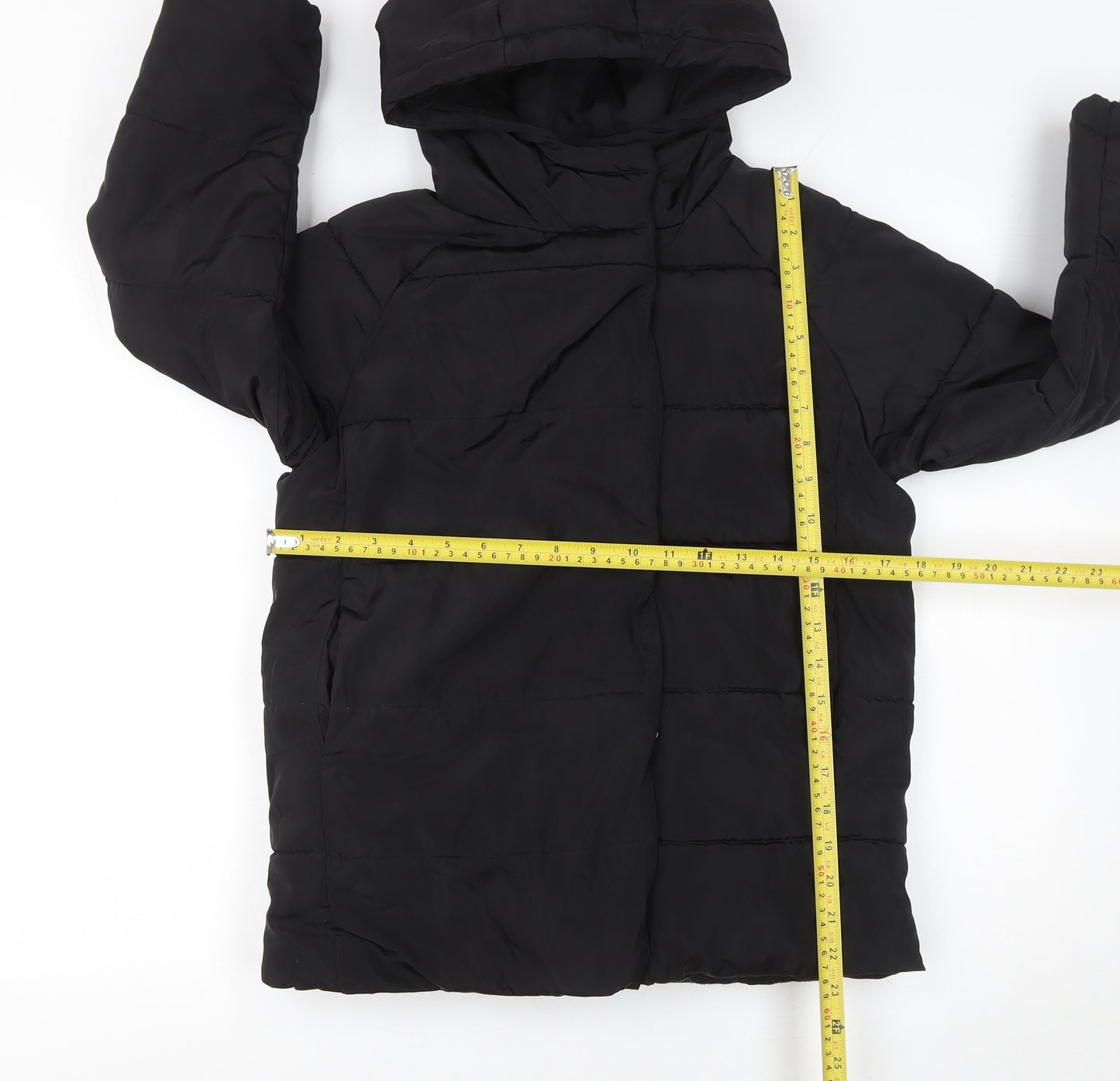 Reserved Girls Black Hooded Puffer Jacket Coat 9 Years Warm Winter