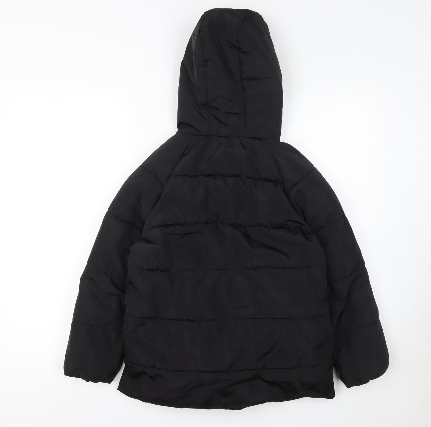Reserved Girls Black Hooded Puffer Jacket Coat 9 Years Warm Winter
