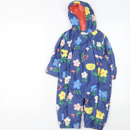 Marks and Spencer Unisex Baby Multicoloured Floral Hooded Snowsuit 12-18 Months