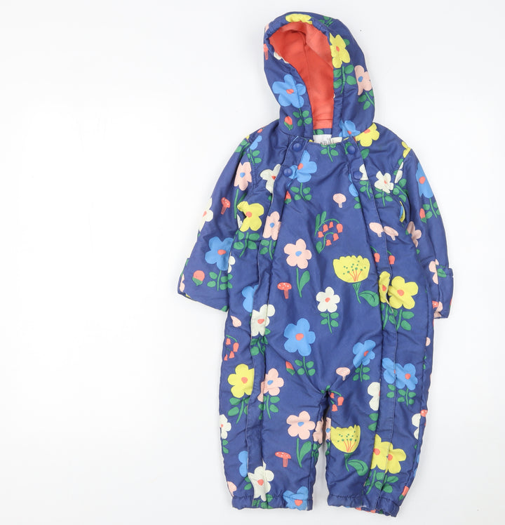 Marks and Spencer Unisex Baby Multicoloured Floral Hooded Snowsuit 12-18 Months