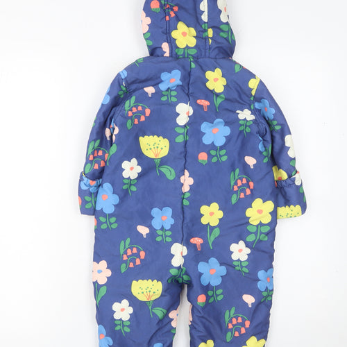 Marks and Spencer Unisex Baby Multicoloured Floral Hooded Snowsuit 12-18 Months