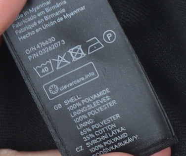 H&M L.O.G.G. Women Black Bomber Jacket Size 12 Regular Zip Pockets