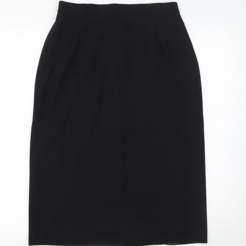 Viyella Women's Black Wool Blend Midi Pencil Skirt Size 10