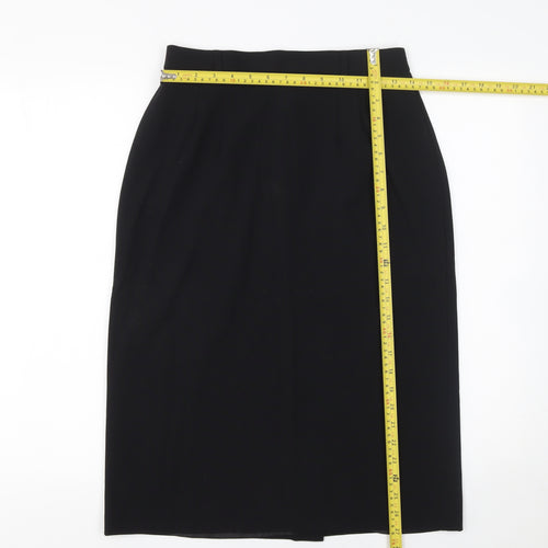Viyella Women's Black Wool Blend Midi Pencil Skirt Size 10