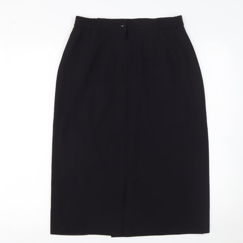 Viyella Women's Black Wool Blend Midi Pencil Skirt Size 10