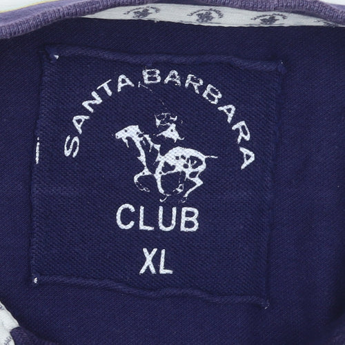 Santa Barbara Polo Club Men's Multicoloured Striped Polo Shirt XL