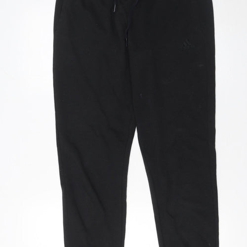 Adidas Womens Black Jogger Trousers Size 12-14 Cotton Blend