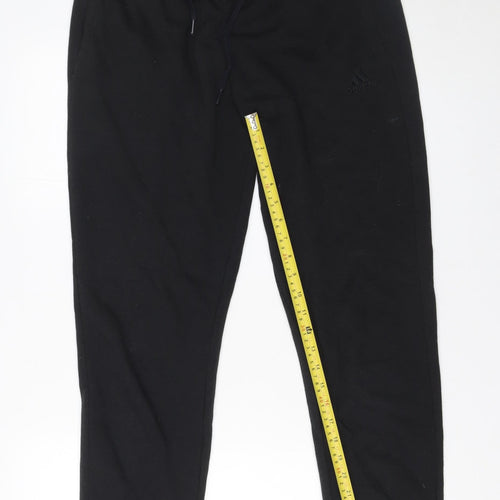Adidas Womens Black Jogger Trousers Size 12-14 Cotton Blend