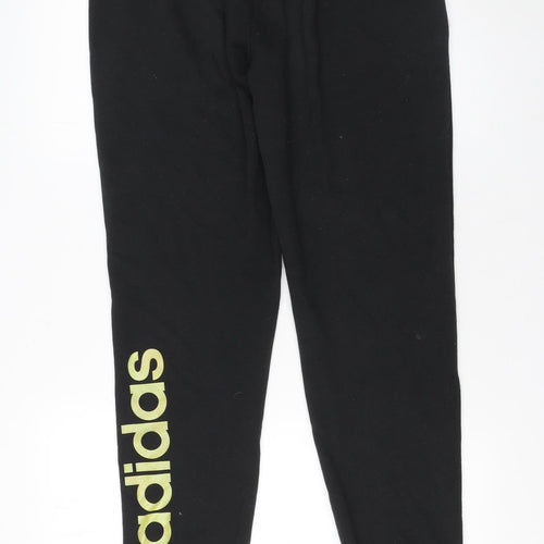 Adidas Womens Black Jogger Trousers Size 12-14 Cotton Blend