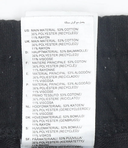Adidas Womens Black Jogger Trousers Size 12-14 Cotton Blend