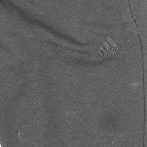 Adidas Womens Black Jogger Trousers Size 12-14 Cotton Blend