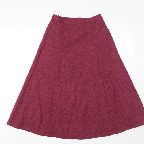 Country Collection Womens Red Wool A-Line Midi Skirt Size 10