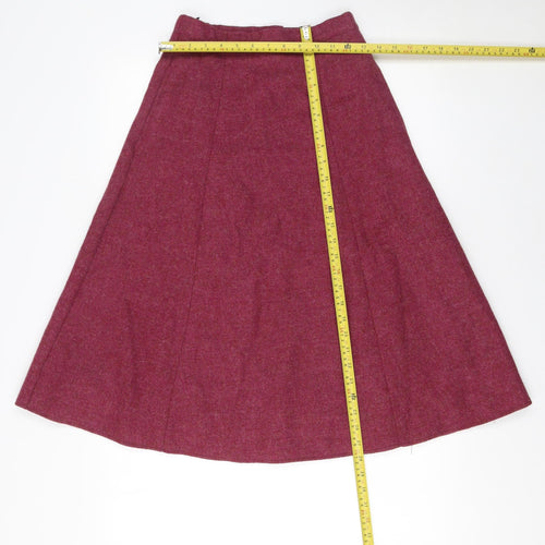 Country Collection Womens Red Wool A-Line Midi Skirt Size 10