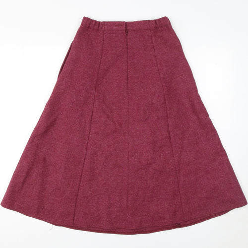 Country Collection Womens Red Wool A-Line Midi Skirt Size 10