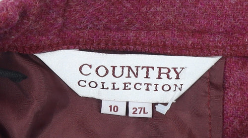 Country Collection Womens Red Wool A-Line Midi Skirt Size 10