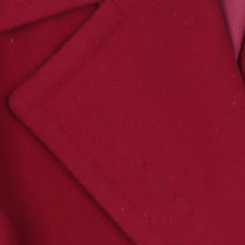 J. Taylor Women's Red Wool Blend Mid-Length Pea Coat Size M