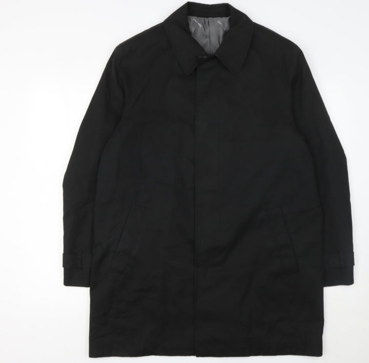 Pierre Cardin Men's Black M Mid-Length Cotton Rain Coat