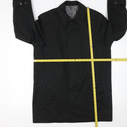 Pierre Cardin Men's Black M Mid-Length Cotton Rain Coat