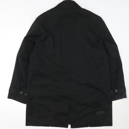 Pierre Cardin Men's Black M Mid-Length Cotton Rain Coat