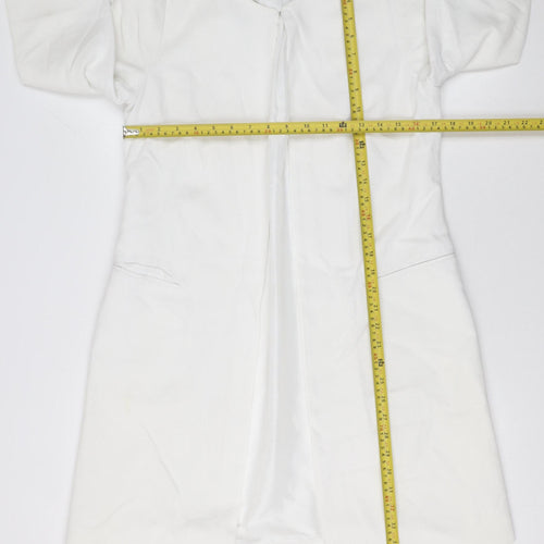 Jasper Conran Women's White Long Coat Size 12 Lightweight Lined Overcoat