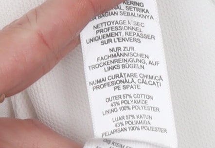 Jasper Conran Women's White Long Coat Size 12 Lightweight Lined Overcoat