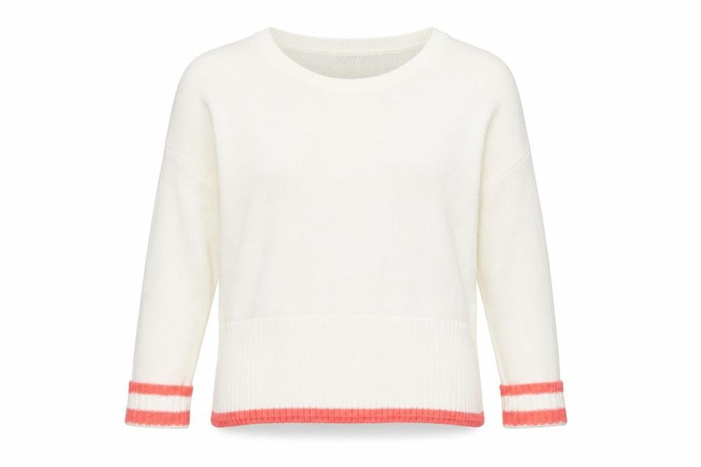 Mint Velvet Women’s Ivory Crew Neck Knit Jumper Size 10 Relaxed Fit