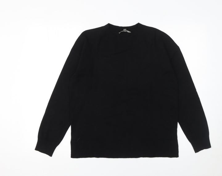 Oasis Women's Black Crew Neck Long Sleeve Pullover Jumper Size S