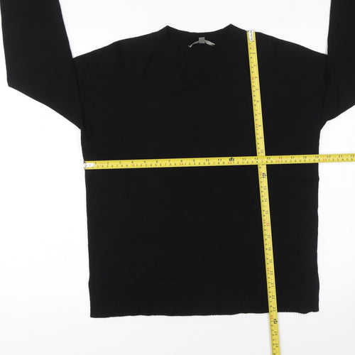Oasis Women's Black Crew Neck Long Sleeve Pullover Jumper Size S