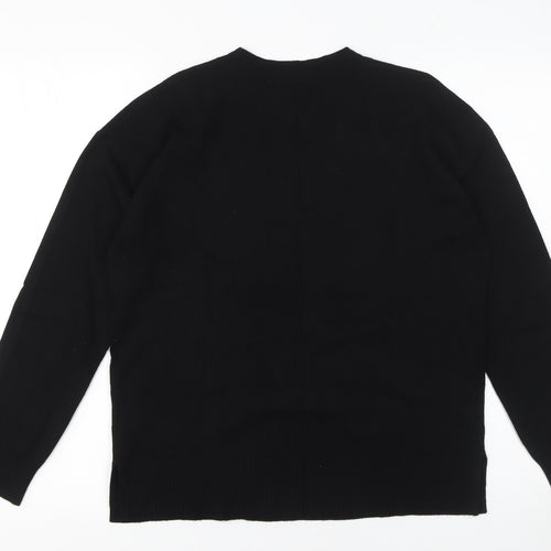 Oasis Women's Black Crew Neck Long Sleeve Pullover Jumper Size S