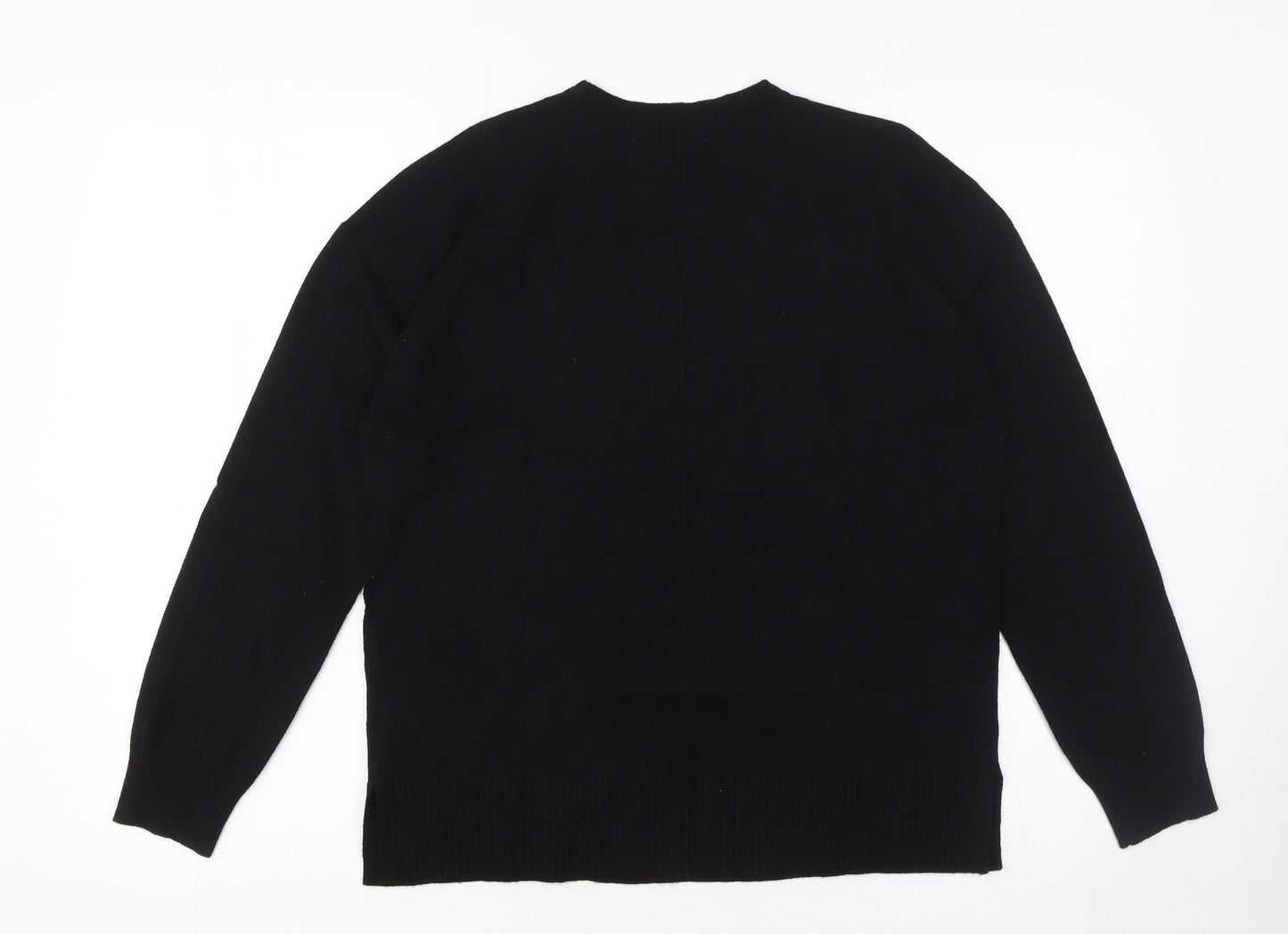 Oasis Women's Black Crew Neck Long Sleeve Pullover Jumper Size S