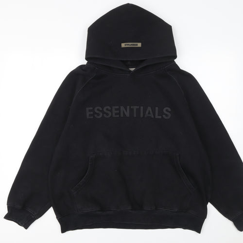 Fear of God Essentials Black Hoodie Women's S Cotton Pullover