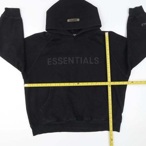 Fear of God Essentials Black Hoodie Women's S Cotton Pullover