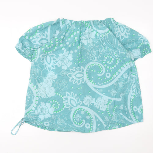 Fat Face Women’s Blue Floral Cotton Tunic Blouse Size 14
