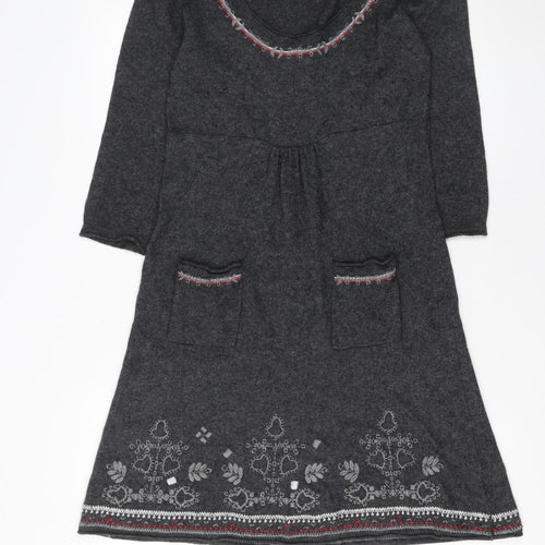 White Stuff Women’s Grey Knee Length Shift Dress Size 14