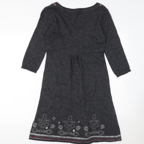White Stuff Women’s Grey Knee Length Shift Dress Size 14