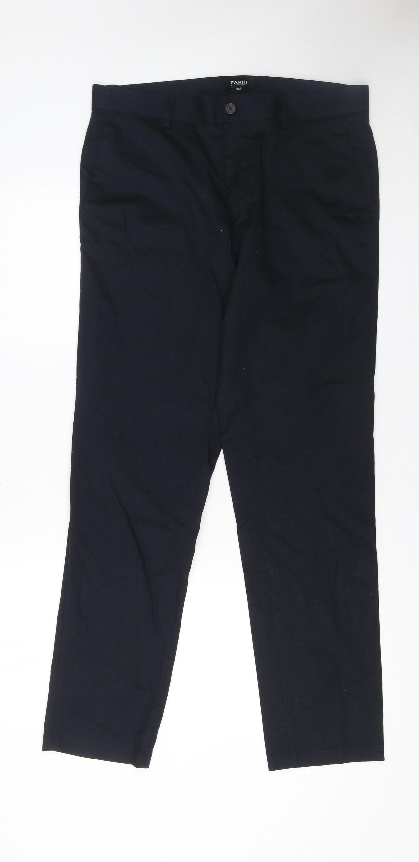 Farhi by Nicole Farhi Men's Blue 34R Chino Trousers Cotton Stretch