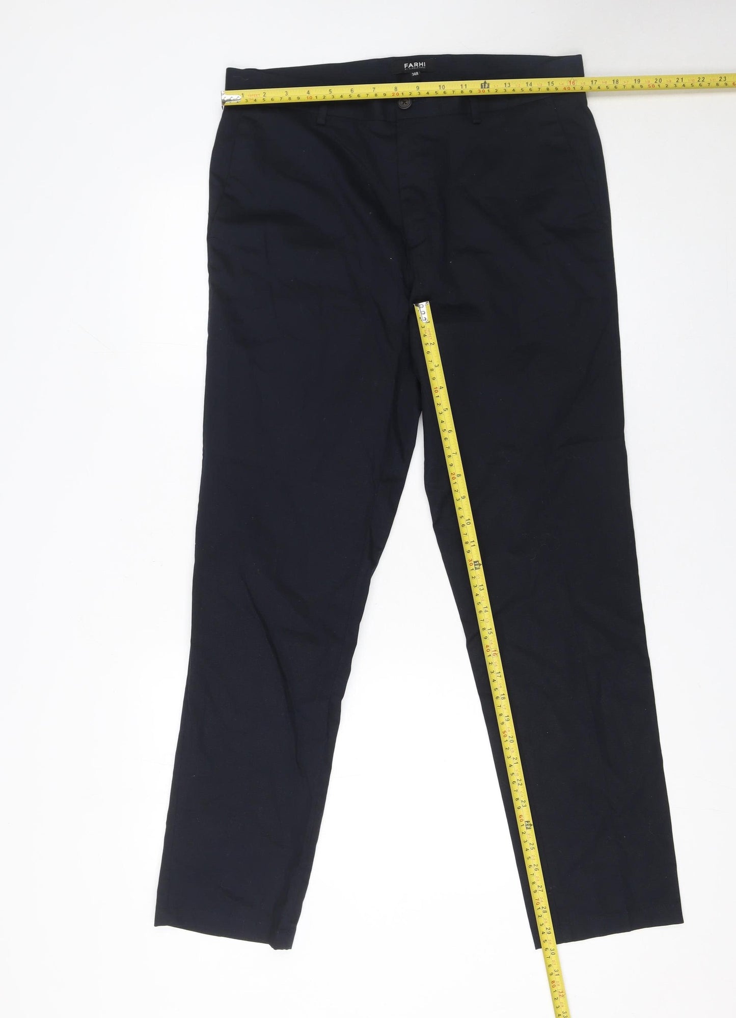 Farhi by Nicole Farhi Men's Blue 34R Chino Trousers Cotton Stretch